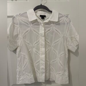 Halogen Cropped Button-down Shirt